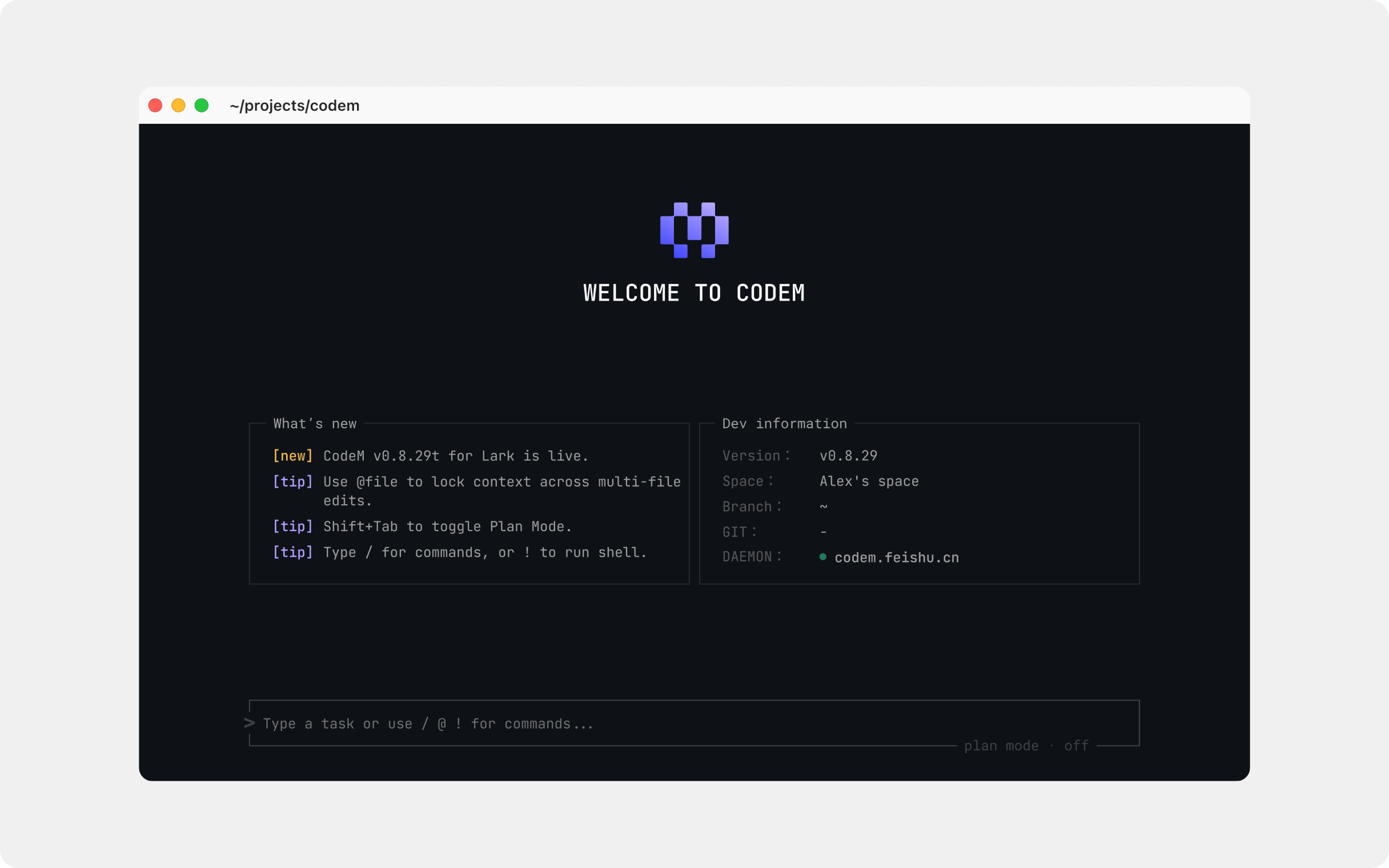 CodeM CLI homepage