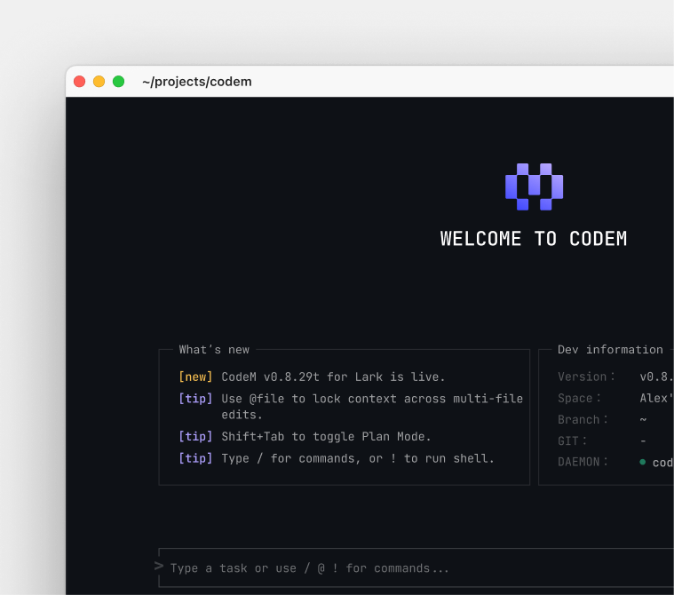 CodeM in the command line
